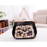 Party Women's Evening Bag With Rhinestone and Rivets Design